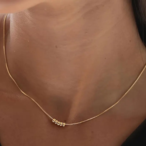 NWT GOLD COLOR BEAD NECKLACE - Picture 1 of 4